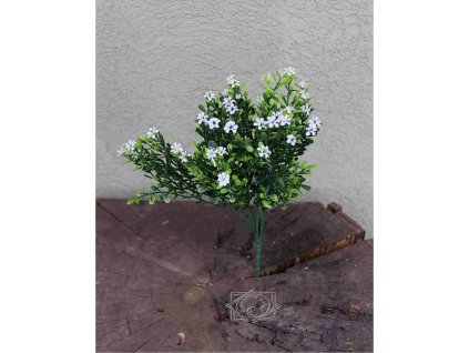 Zeleň - kvietky biele 30cm - dekorácia