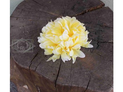 hlavička hortenzia žltá 15cm  - dekorácia