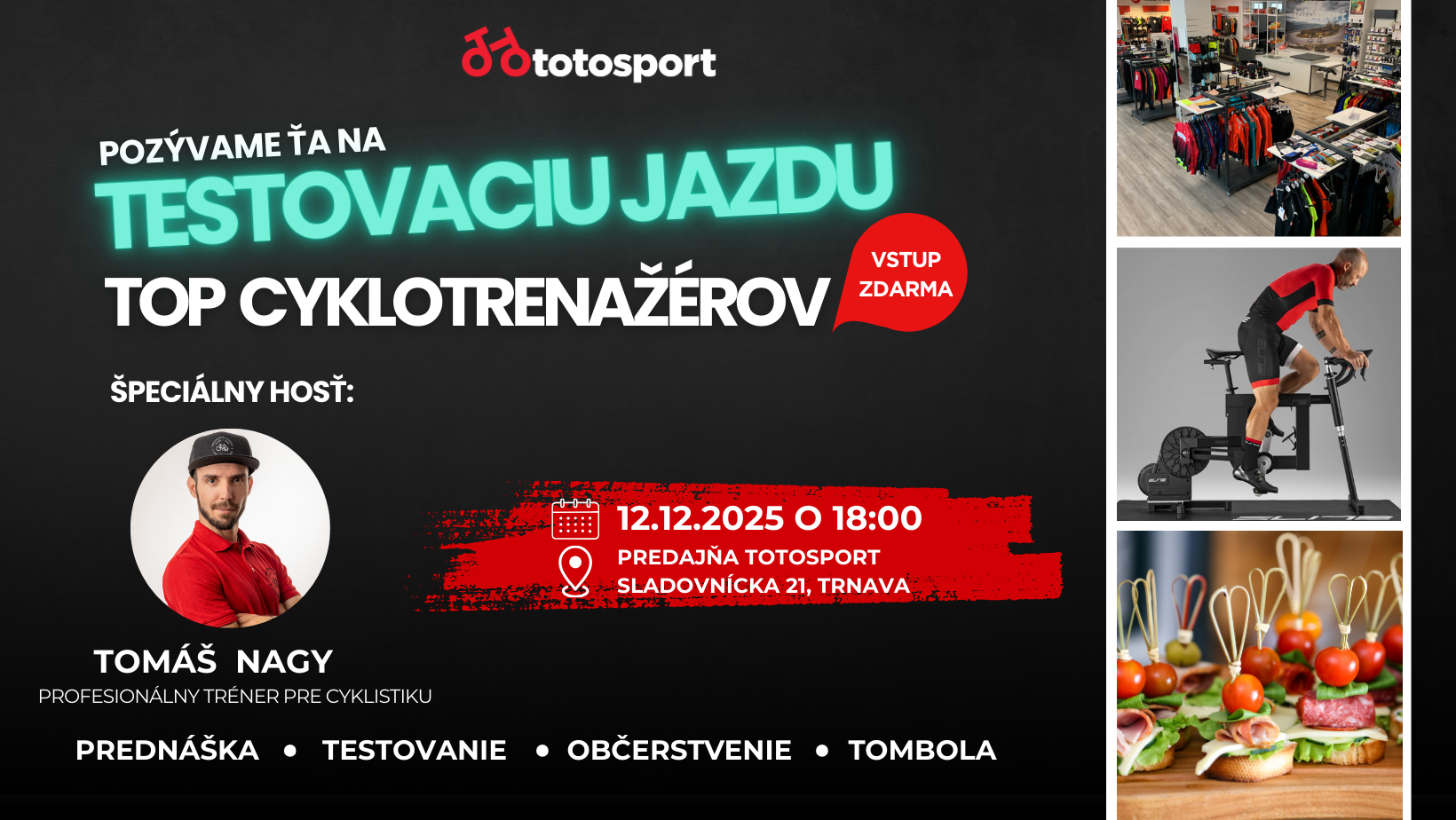 Testovačka top cyklotrenažérov v ToToSPORTe: zaži realistickú jazdu v interiéri + špeciálny hosť