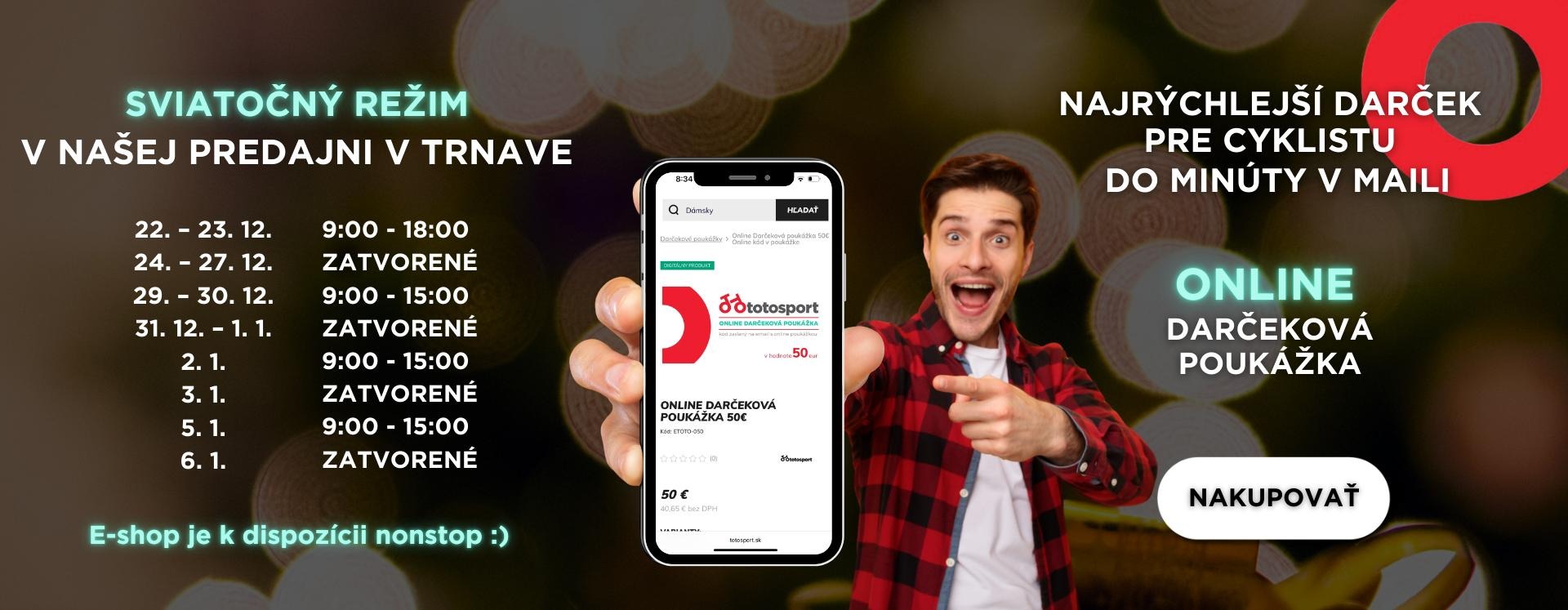 Otváracie hodiny počas vianoc