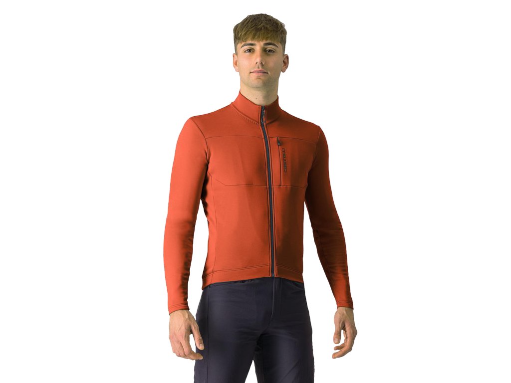 Castelli Unlimited Trail 2 LS, Red ochre  Extra teplý cyklistický pánsky dres