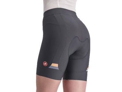 Castelli Prima short - Tmavá šedá/svetlá oranžová (Veľkosť XS)