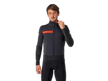 Castelli Beta RoS Jacket (Farba CST-Beta-Ros-Jacket-Silver-Gray/Dark-Gray-Red-870, Veľkosť XXL)