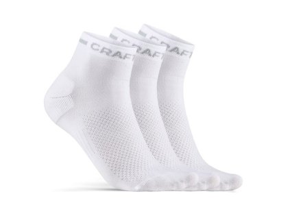 Craft CORE Dry Mid 3-pack - Biela (Veľkosť 46 - 48)