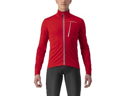 Castelli Go Jacket, Red/ Silver grey  Mierne zateplená univerzálna bunda na bicykel