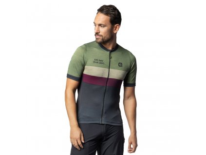 ALÉ OFF ROAD Chaos, Green  Pánsky cyklistický MTB/Gravel dres s krátkym rukávom