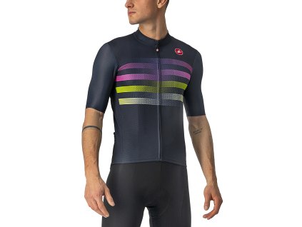 Castelli Endurance Pro SS - Savile blue/ružová/electric lime (Veľkosť XXL)