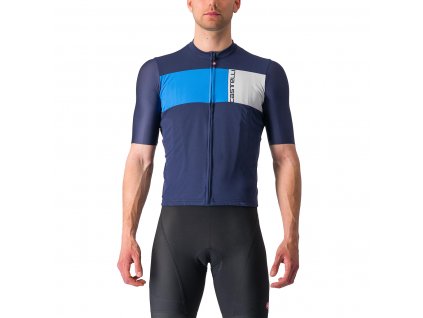 Castelli Prologo 7 SS - Belgická modrá/drive blue/strieborná (Veľkosť XXL)