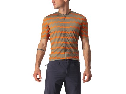 Castelli Unltd Sterrato SS - Olivovo zelená/oranžová (Veľkosť XXL)