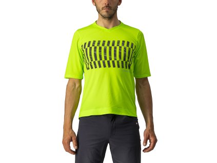 Castelli Trail Tech Tee - Electric lime/tmavá šedá (Veľkosť XXL)