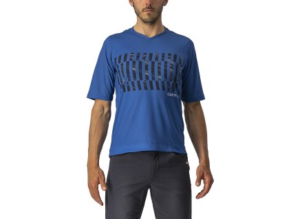 Castelli Trail Tech Tee - Kobaltovo modrá/savile blue/strieborná (Veľkosť XXL)