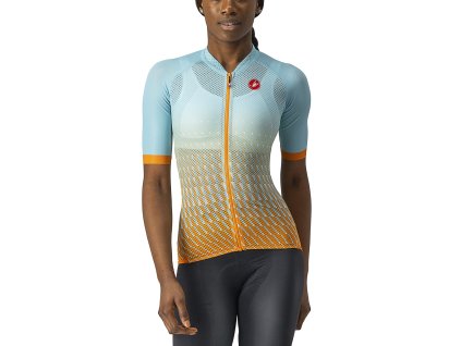 Castelli Climber'S 2.0 W SS - Skylight/light aqua/pop oranžová (Veľkosť XS)