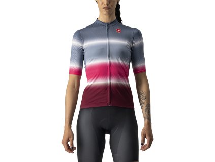 Castelli Dolce W SS - Svetlá oceľovo modrá/bordová (Veľkosť XS)