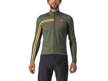 Castelli Unlimited Thermal Jersey (Farba CST-Unlimited-Thermal-Jersey-Bordeaux/Goldenrod-Orange-421, Veľkosť XXL)