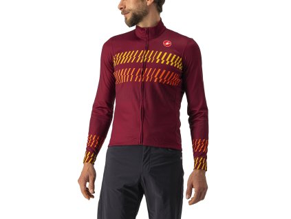 Castelli Unlimited Thermal Jersey (Farba CST-Unlimited-Thermal-Jersey-Bordeaux/Goldenrod-Orange-421, Veľkosť XXL)