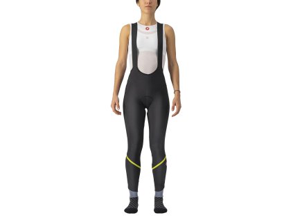 Castelli Velocissima W DT Bibtight (Farba CST-Velocissima-W-DT-Bibtight-Black/Melon-Silver-Reflex-883, Veľkosť XS)