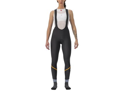 Castelli Velocissima W DT Bibtight (Farba CST-Velocissima-W-DT-Bibtight-Black/Melon-Silver-Reflex-883, Veľkosť XS)