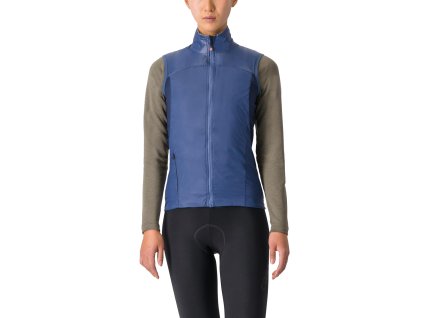 Castelli Unlimited Puffy Vest W, Austin blue/ Sterling blue  Teplá a vetru odolná skladná vesta do vrecka