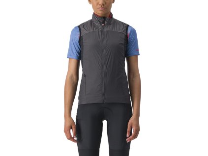 Castelli Unlimited Puffy Vest W - Tmavá šeá/červená (Veľkosť XS)