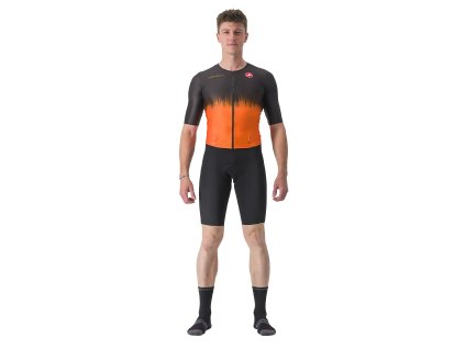 Castelli Sanremo Ultra Speed Suit - Čierna/brilliant oranžová (Veľkosť XXL)