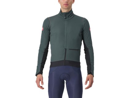 Castelli Alpha Doppio Ros, Rover green/ Black reflex  Pánska zimná bunda s dvojvrstvovým rozopínaním