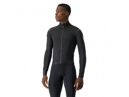 Castelli Alpha Flight Ros, Light black/ Silver reflex  Pánska výkonná, cyklistická bunda do chladných dní