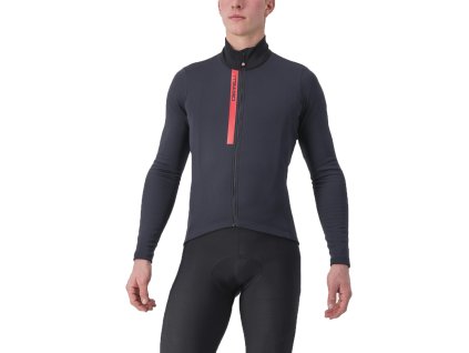 Castelli Entrata Thermal, Light black/ Red  Pánsky zateplený cyklistický dres do chladných podmienok