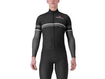 Castelli Retta LS, Black/ Dark gray  Pánsky, zateplený cyklo dres s dlhým rukávom