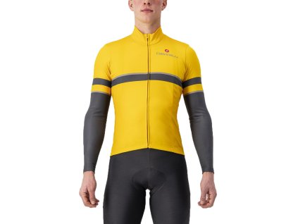 Castelli Retta LS, Goldenrod/ Dark gray  Pánsky, zateplený cyklo dres s dlhým rukávom