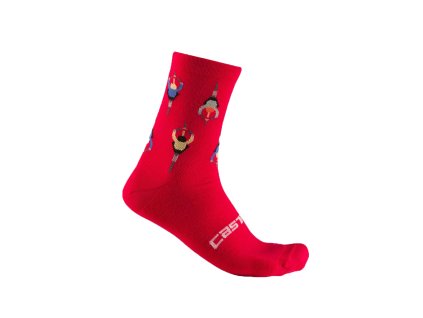 Castelli Aperitivo 15, Pompeian red  Zimné cyklistické ponožky s merino vlnou