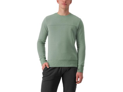 Castelli Logo Sweatshirt, Defender green  Mikina na štýl svetra s manžetovými rukávmi