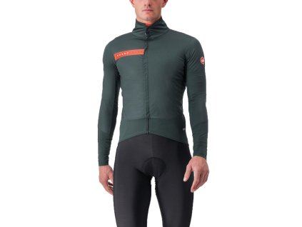 Castelli Beta RoS Jacket, Rover green/ Red orange  Ľahká a priedušná bunda do prechodného obdobia