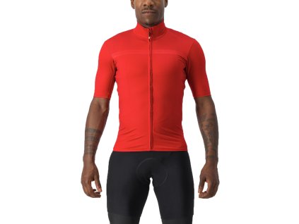 Castelli Pro Thermal Mid SS, Pompeian red  Pánsky zateplený dres s krátkym rukávom