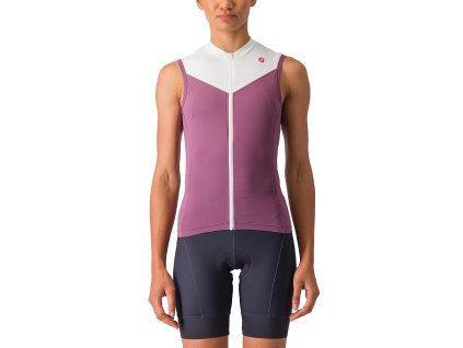 Castelli Solaris W SLV, Deep purple/ Ivory  Dámsky pohodlný, letný dres bez rukávov