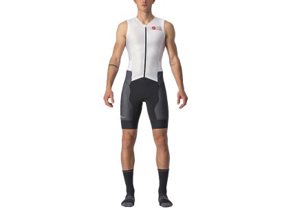 Castelli TRI Free Sanremo 2 Suit SLV, White/ Black  Triatlon kombinéza pre dlhšie disciplíny