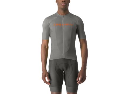 Castelli Prologo Lite, Gunmetal gray/ Brilliant orange  Pánsky cyklistický dres s krátkym rukávom