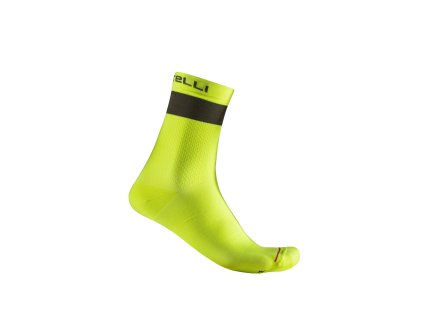 Castelli Prologo Lite 15, Electric lime/ Deep green  Pánske letné ponožky