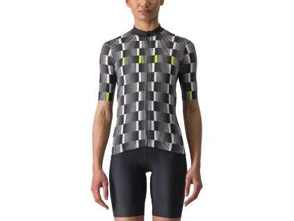Castelli Dimensione jersey, Black/ White-Electric lime  Dámsky cyklistický dres s krátkym rukávom