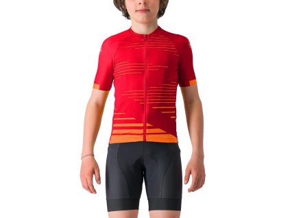 Castelli Aero kid jersey, Rich red/ Orange  Detský dres s krákym rukávom