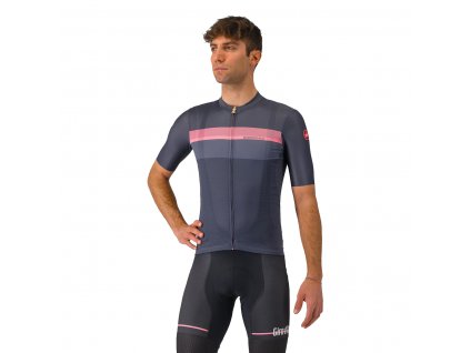 Castelli #GIRO107 Veloce, Blue/ Giro pink  Pánsky letný výročný dres Giro dres