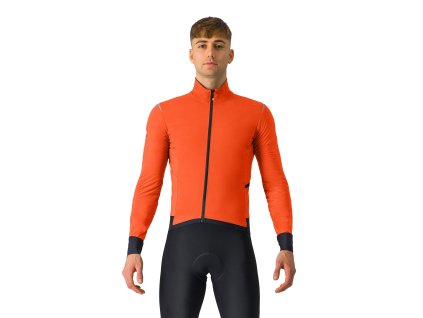 Castelli Alpha Flight Ros, Brilliant orange/ Black reflex  Pánska výkonná, cyklistická bunda do chladných dní