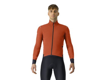 Castelli Alpha Flight Ros, Red ochre/ Black reflex  Pánska výkonná, cyklistická bunda do chladných dní