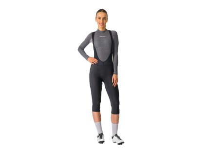 Castelli Entrata W bibknicker, Black  Dámske zimné 3/4 nohavice s trakmi