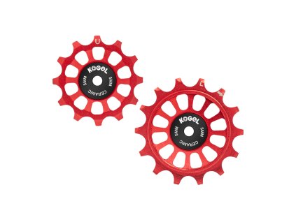 KOGEL Shimano cestné kladky 12/14 zubov R9200/R8100, Red  Cestné kladky s celokeramickými ložiskami