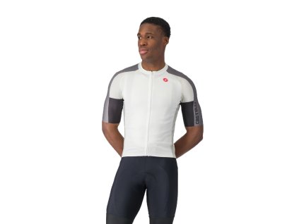 Castelli Entrata 6 Jersey, Ivory/ Smoky gray-Light black  Dres v komfortnejšom strihu využívaný technológie z vyšších tried