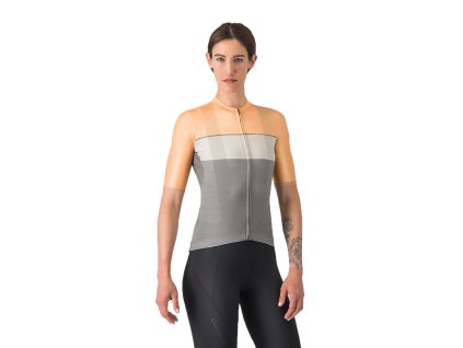 100783 3 castelli elegante jersey gunmetal gray silver moon soft orange