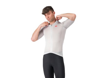 Castelli Free Speed 3 Race Top, White/ Silver gray (Veľkosť XXL)