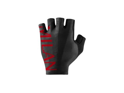 Castelli AC MILAN gloves, Black/ Red  Letné cyklistické rukavice v AC Milan dizajne
