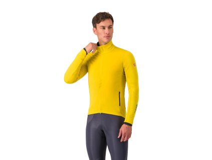 Castelli Alpha 150 Jacket, Mango/ Mojito  Bunda do chladného počasia s Polartec® AirCore™