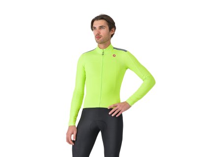 Castelli Puro 4 LS, Electric lime  Dres s dlhým rukávom pre jesenno jarné výjazdy